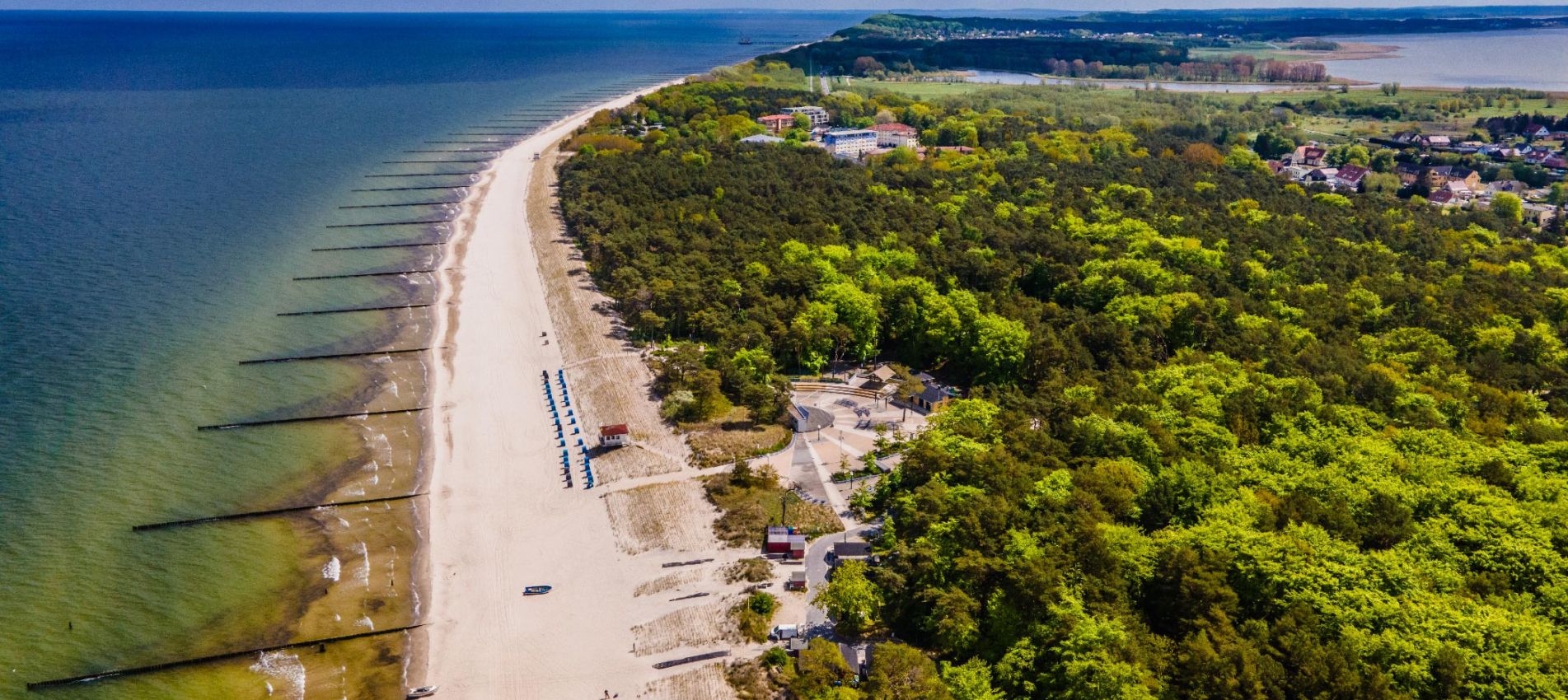 Luftaufnahme vom Strand in Zempin