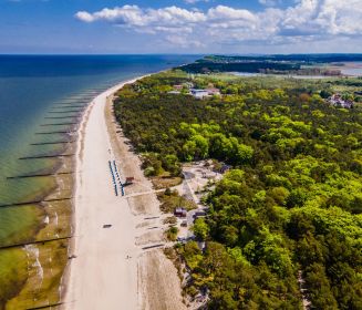 Luftaufnahme vom Strand in Zempin